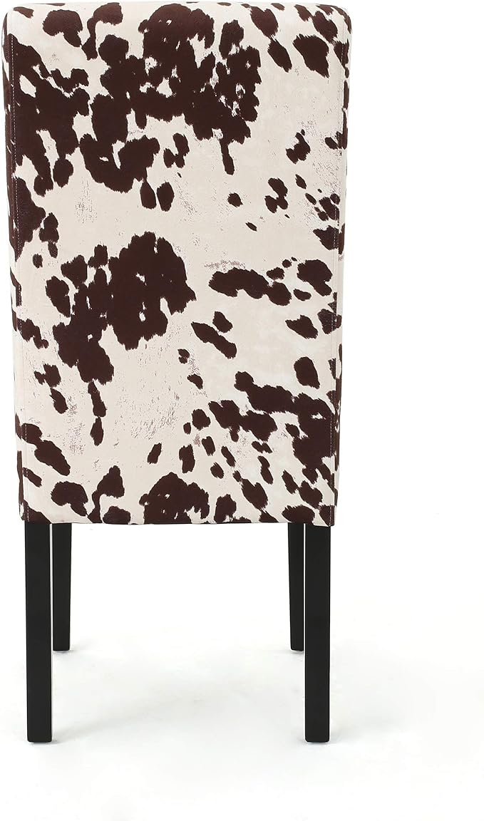 Evelyn Contemporary Velvet Dining Chairs (Set of 4), Cow Print