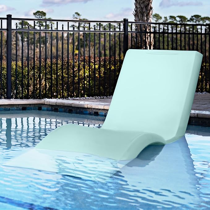 Step2 Vero Pool Lounger, Outdoor/Indoor Waterproof Patio Furniture, Pool Lounge Chair, Use in Pools Up to 12-Inches of Water or Poolside Ledge, Made of Durable Plastic, Weighted, Julep