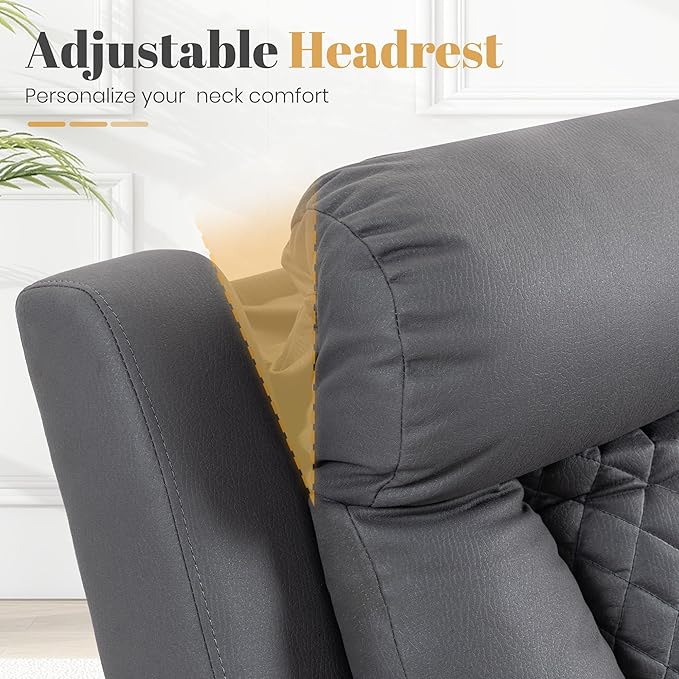 2-Piece Power Reclining Sofa Set, 3-Seater Sofa with Drop-Down Console & 2-Seater Loveseat, Zero Wall Hugger Electric Recliner Couch with Adjustable Headrest, AC Outlets (Gray, 2+3)