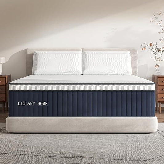 Queen Mattress, 14Inch Medium Plush Supportive Memory Foam Hybrid Mattress, Pressure Relief 7-Zone Individual Pocket Springs Queen Size Mattress in a Box, CertiPUR-US Certified, 60"*80"