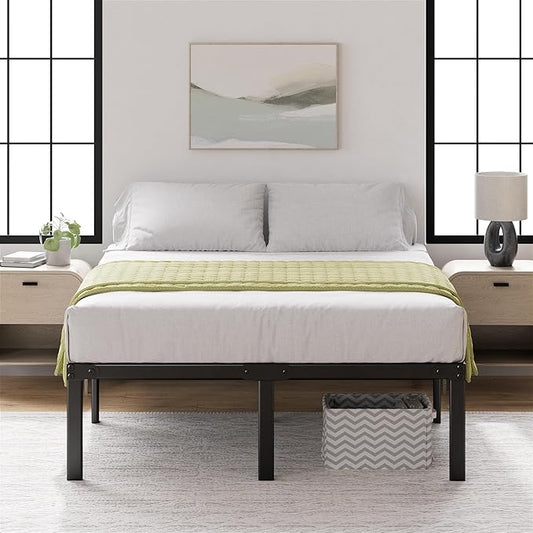 ZINUS Yelena 18 Inch Full Metal Platform Bed Frame, Steel Slat Support, No Box Spring Needed, Eco Friendly WonderBox(TM) Packaging, Easy Assembly, Black