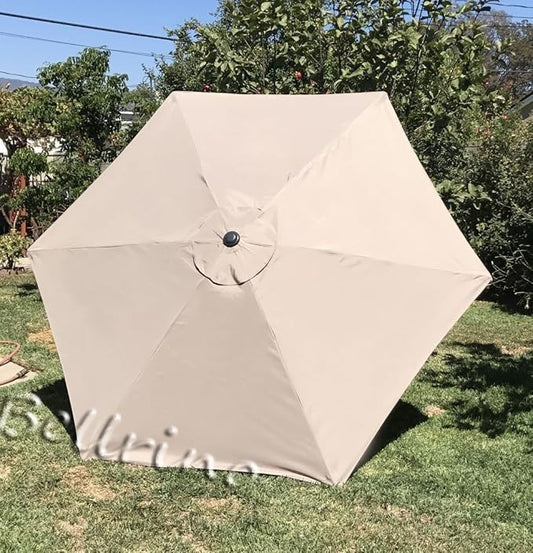BELLRINO DECOR Replacement " STRONG & THICK " Umbrella Canopy for 9ft 6 Ribs (Canopy Only) (LIGHT COFFEE)