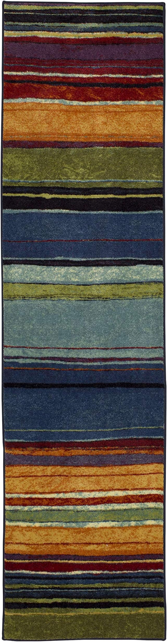 Mohawk Home Rainbow Stripe 2' x 8' Area Rug - Multicolor - Perfect for Living Room, Dining Room, Office