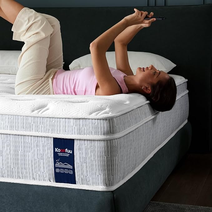 Luxury Hybrid 12" King Size Mattress in a Box, Cooling Gel Memory Foam & Innerspring Coils, Soft & Breathable, Fiberglass-Free, CertiPUR-US Certified, 365-Night Trial & Forever Warranty (Medium Firm)