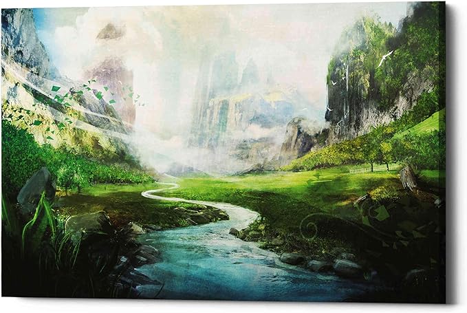 Epic Graffiti 'Peaceful River' by Jonathan Lam, Canvas Wall Art, 40"x60"