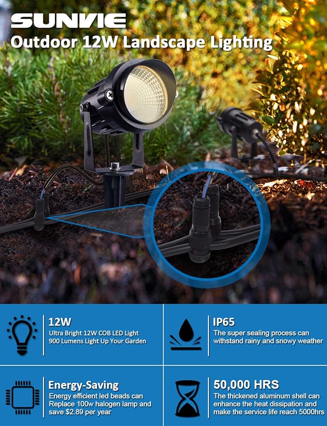 SUNVIE Low Voltage Landscape Lights Wire Connectors 12-16 Gauge Landscape Lighting Wire Connector for Garden Pathway Lights Spotlight Work with Malibu Paradise and Other Outdoor Lighting (40 Pack)