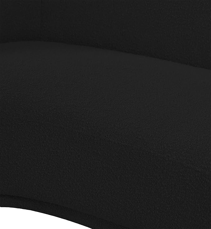 Meridian Furniture 693Black-C Hyde Collection Modern | Contemporary Boucle Fabric Upholstered Accent Chair with Rounded Back, Black, 42" W x 38" D x 27.5" H