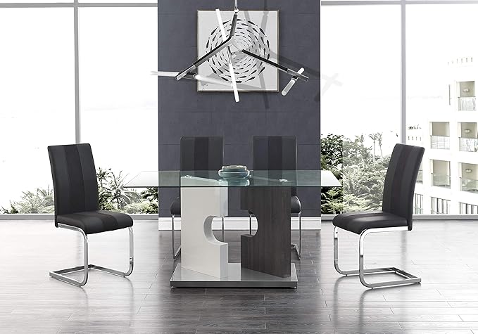 Global Furniture USA Dining Table, Grey-White