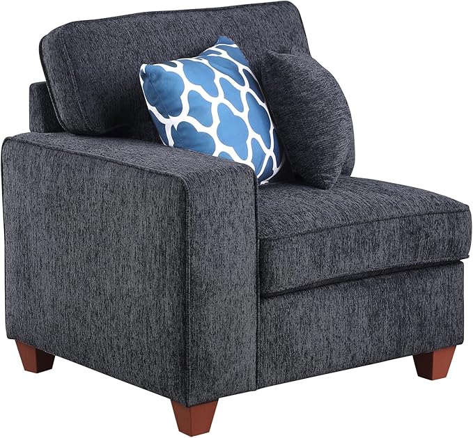 YOPTO 116" Convertible Sectional Couch with Movable Ottoman and 6 Throw Pillows,Chenille Upholstered Comfy Sofa 7 Seater,L-Shaped,Free Combination,Easy Assembly for Living Room,Apartment,Dark Gray