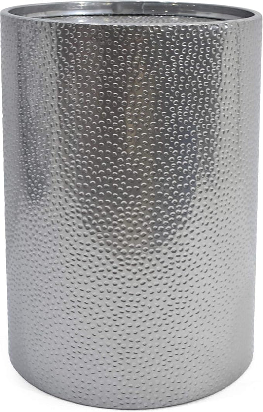 Christopher Knight Home Rache Modern Round Accent Table with Hammered Iron, Silver, 16 in x 16 in x 22.25 in