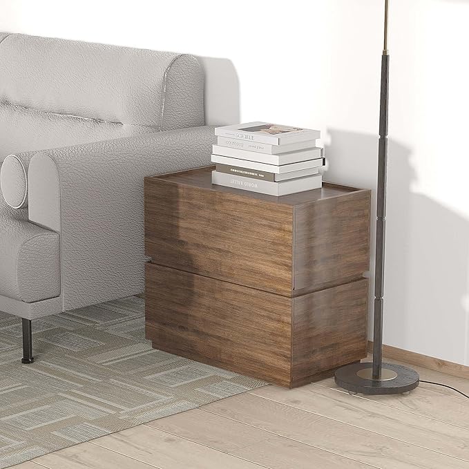 woodtalks Stackable 1 Drawer Dresser, Multi-Purpose Storage Closet Cube Dressers for Bedroom, Storage Cabinet for Entryway, Nightstand Sofa Beside Table Drawer Chest, 23.6 in, Walnut, Brown