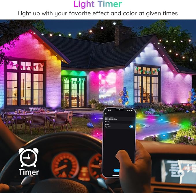 Recessed Smart Deck Lights Kit, 10 Pack Ø 1.77" RGBW+IC Multicolor Dynamic Low Voltage Landscape Lights IP67 Waterproof Outdoor for Garden Yard Path Ground Stairs, Work with Alexa/Google Assistant