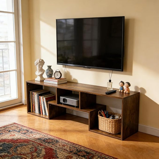 Lightdot TV Stand for TVs up to 55'', Modern Entertainment Center with Storage Open Shelf Large capacity for collection, Media Table TV Console for Living Room/Bedroom/Sofa Cabinet,Easy Assembly-Amber