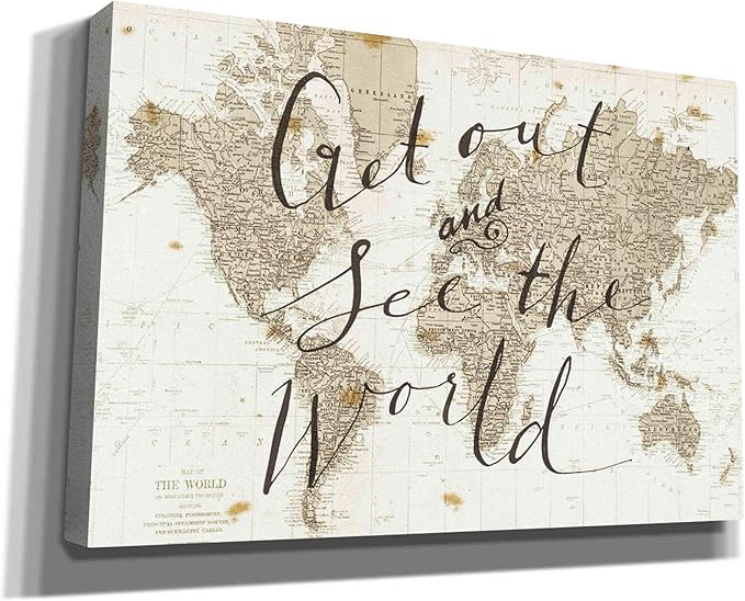 Epic Graffiti 'Get Out and See the World' by Sara Zieve Miller, Canvas Wall Art, 40"x26"