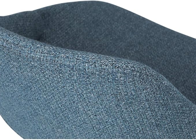 SIMPLIHOME Malden Dining Chairs - Upholstered Bentwood Frame and Woven Fabric Kitchen Chair in Denim Blue, Modern Dining Room Seating with Curved Contoured Back, Walnut Veneer Legs and Padded Seat