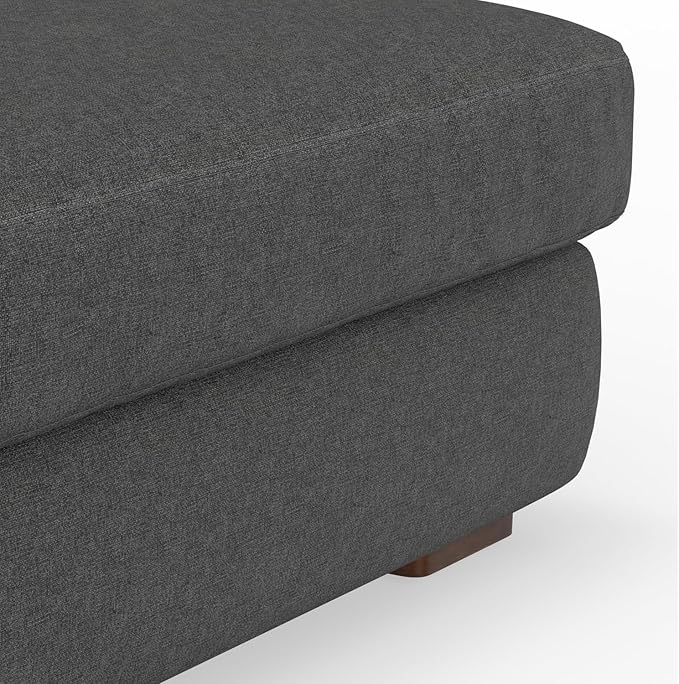 SIMPLIHOME Charlie Left-Facing Sectional Sofa in 100% Recycled Polyester Tightly Woven Performance Fabric, Pebble Grey, 122-inches Wide, Handcrafted Contemporary Style L-Shaped Couch with Chaise