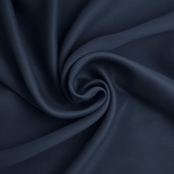 Sun Zero Nordic 2-pack Theater Grade Extreme 100% Blackout Grommet Curtain Panel Pair, 52" x 96", Navy Blue