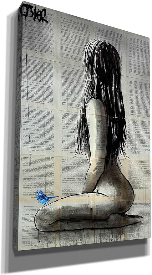 Epic Graffiti 'Bluebird Whisper' by Loui Jover, Canvas Wall Art, 12"x18"