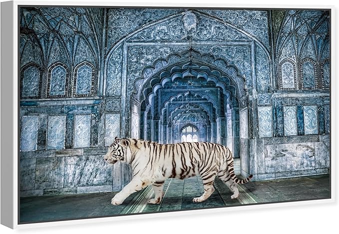 The Oliver Gal Artist Co. Animals Wall Art Framed Canvas Prints 'Wild Nature Blues ' Felines