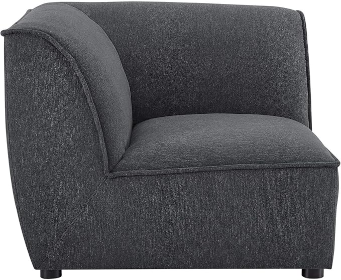 Modway Comprise Fabric Upholstered Sectional, Corner Chair, Charcoal