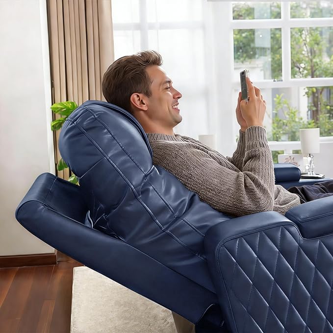 MCombo 65" Zero Gravity Oversized Power Reclining Loveseat with Adjustable Headrest for Living Room, Double Recliner Sofa with USB & Type C Port, Armrest Storage & LED Light HTS401SET