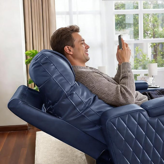 MCombo 65" Zero Gravity Oversized Power Reclining Loveseat with Adjustable Headrest for Living Room, Double Recliner Sofa with USB & Type C Port, Armrest Storage & LED Light HTS401SET