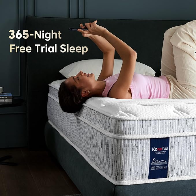 Full Size Mattress, 12 Inch Hybrid Mattress in a Box, Cooling Gel Memory Foam and Individual Pocket Springs, Soft & Breathable, Pain Relief, Fiberglass-Free, CertiPUR-US Certified-Medium Firm