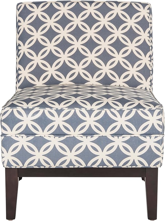 Safavieh Mercer Collection Armond Blue and Espresso 33-inch Accent Chair