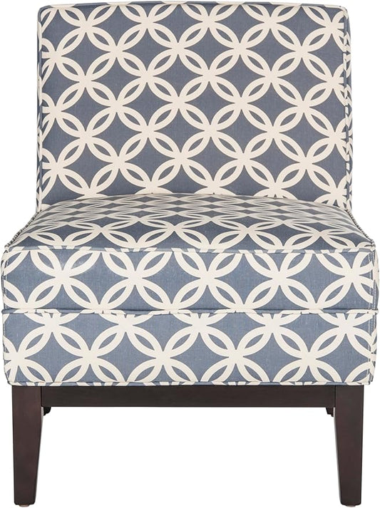 Safavieh Mercer Collection Armond Blue and Espresso 33-inch Accent Chair