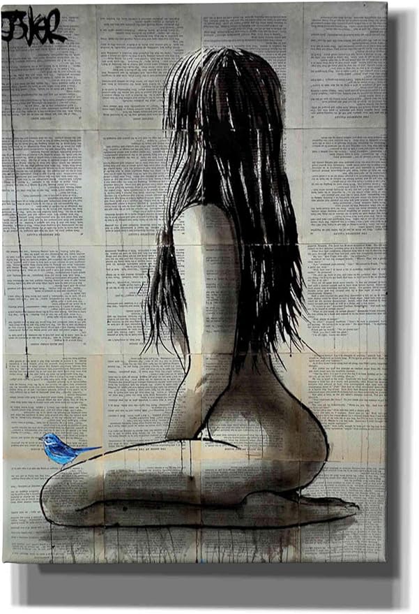 Epic Graffiti 'Bluebird Whisper' by Loui Jover, Canvas Wall Art, 18"x26"