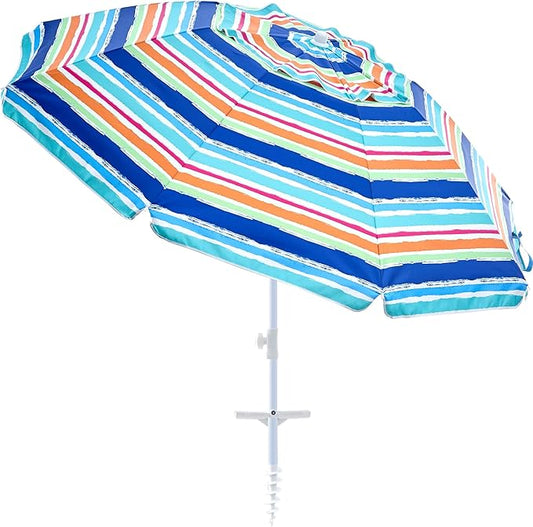 Aohanoi Outdoor Umbrella - Sun Protection, Rain Resistant, Windproof with Manual Open-Close Feature - Ideal for Beach, Camping, and Picnics