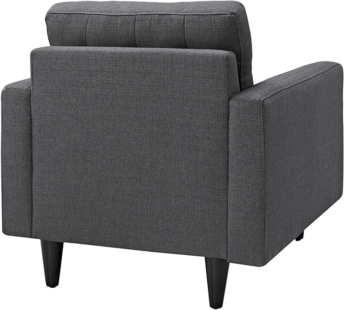 Modway EEI-1013-DOR Empress Mid-Century Modern Upholstered Fabric Armchair in Gray