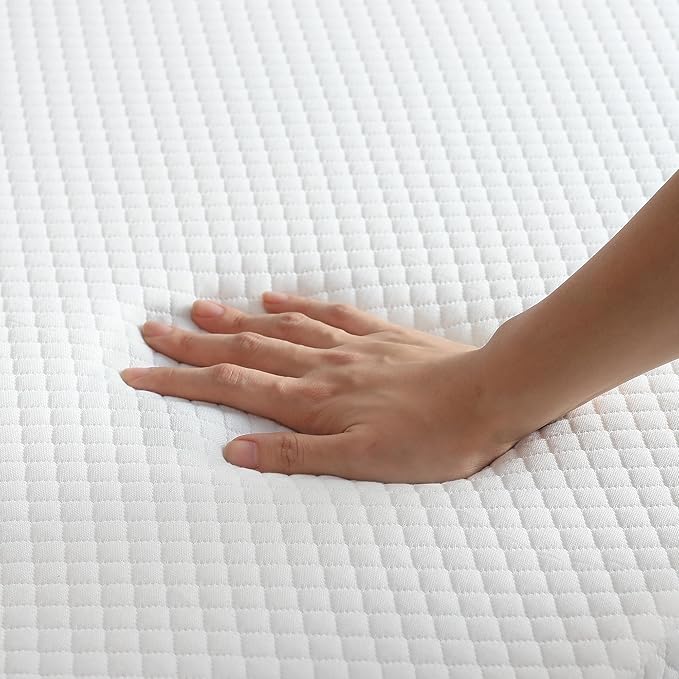 Furinno Tidur Cooling Gel Memory Foam Mattress, 8 Inch, King, White