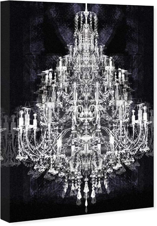 The Oliver Gal Artist Co. Fashion and Glam Wall Art Canvas Prints 'Montecarlo Crystal' Home Décor, 24 in x 36 in, White, Black