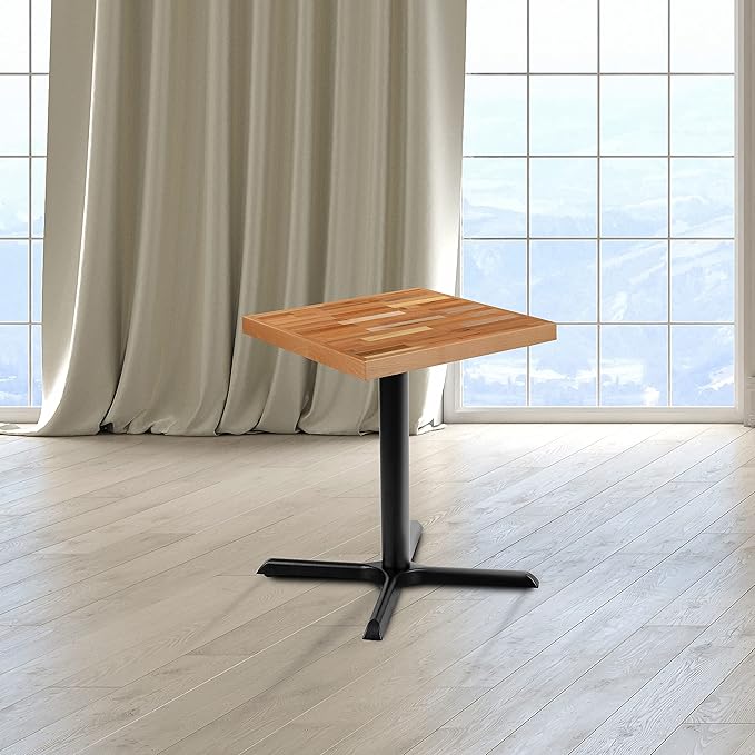 Flash Furniture Mayfair 24" Square Butcher Block Style UV Treated Commercial Grade Table Top