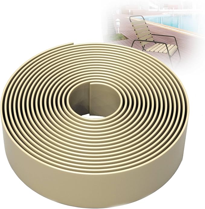 KOMORAX 100ft Long 1.5" Wide Vinyl Chair Strapping. Repair & Replacement Matte Finish. for Patio Outdoor Lawn Garden Durable Attractive (Driftwood)