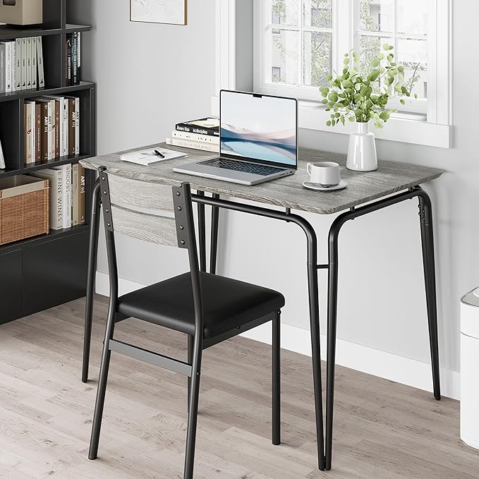 Dining Table for 2, Small Table and Chairs Set of 2, Square Dinette Set for 2, Dinner Table Set, 3 Piece Kitchen & Dining Room Sets for Small Space, Apartment (Oak, Dining Table with 4 Chairs)