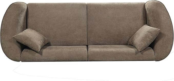 Christopher Knight Home Sabbo 87.50" Modern Sofa Couch, Wooden Home Sofa Living Room, Oversized Cloud Couch for Bedroom, Home Office, Brown