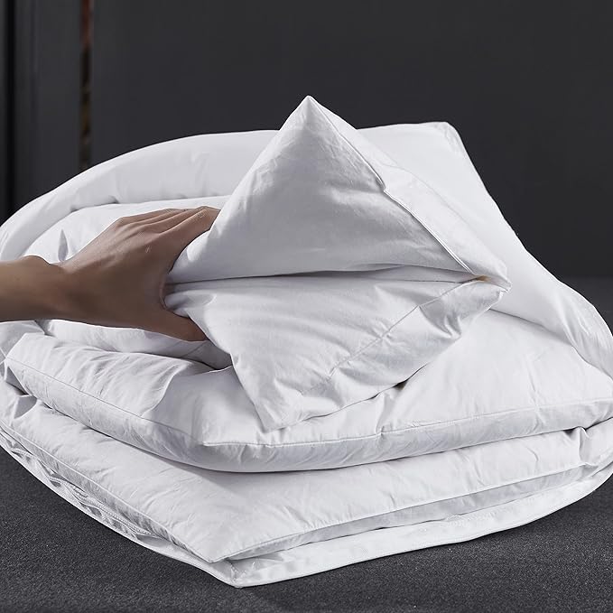 Three Geese Adjustable Layer Goose Feather Pillow,Assemblable Bed Pillow,100% Soft Cotton Cover,Good for Side and Back Stomach Sleeper,King Size,Packaging Include 1 Pillow.