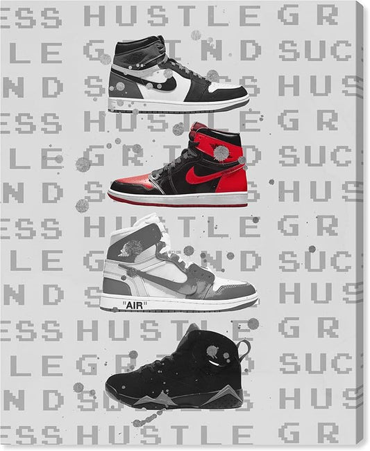 Hype Sneakers Gallery Wrapped Sneaker 1 Piece Canvas Wall Art, 24" x 30", Gallery Wrapped