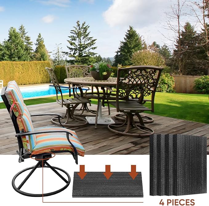 Tondiamo 10 Pcs Patio Chair Spring Plates Black Swivel Rocker Fiberglass Spring Plates Replacement Parts for Universal Outdoor Patio Furniture, 5 x 2. 5 x 0. 25 Inch(Black,4 Pieces)