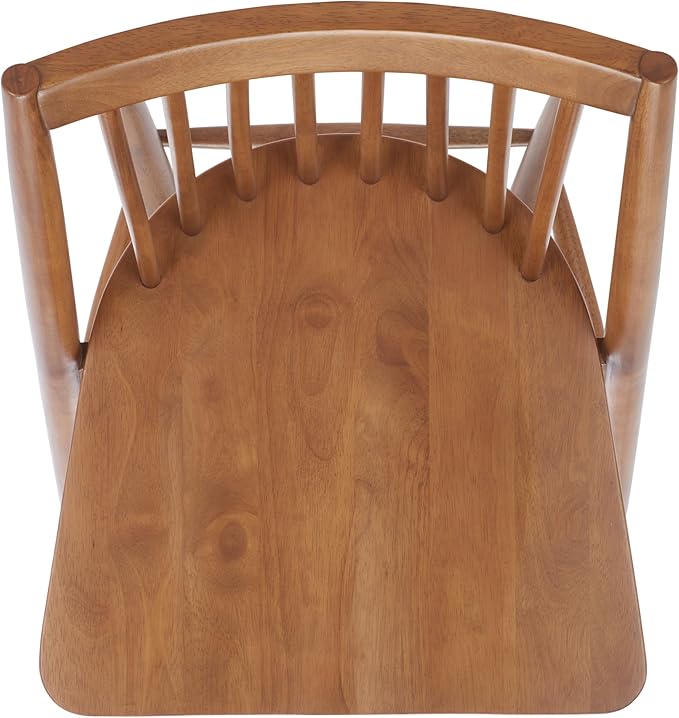 SAFAVIEH Home Collection Wren Walnut Brown Windsor Spindle Solid Wood Dining Chair Set of 2 (Fully Assembled)