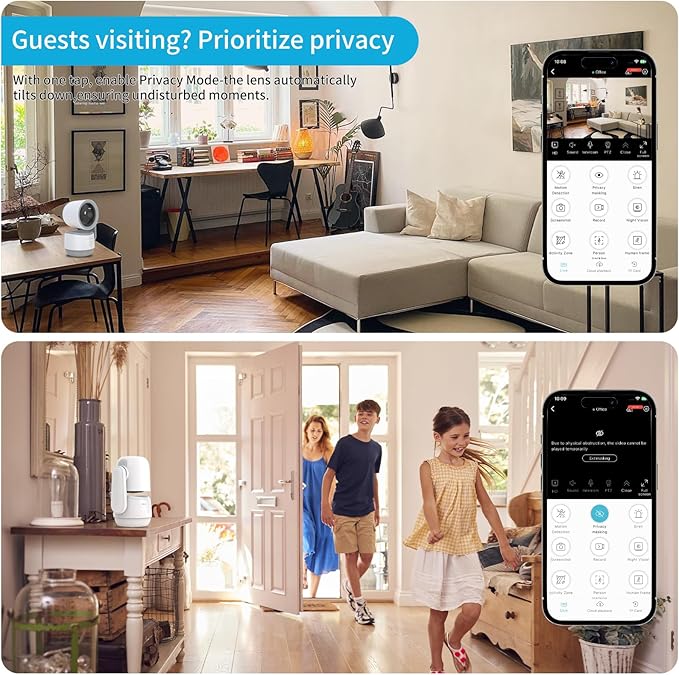 2K Pan/Tilt Security Camera, Smart WiFi Indoor Cameras for Home Security with AI Motion Detection, Dual-Band Wi-Fi (5G/4G) Camera with Phone App, 2-Way Audio, 24/7, Siren, TF/Cloud Storage (Blue)