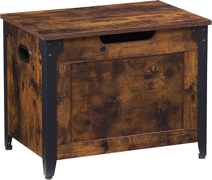 GarveeHome 23.6 in Storage Chest, Wooden Storage Bench with Safety Hinge, Easy Assembly, Large Shoe Bench for Entryway, Living Room, Bedroom