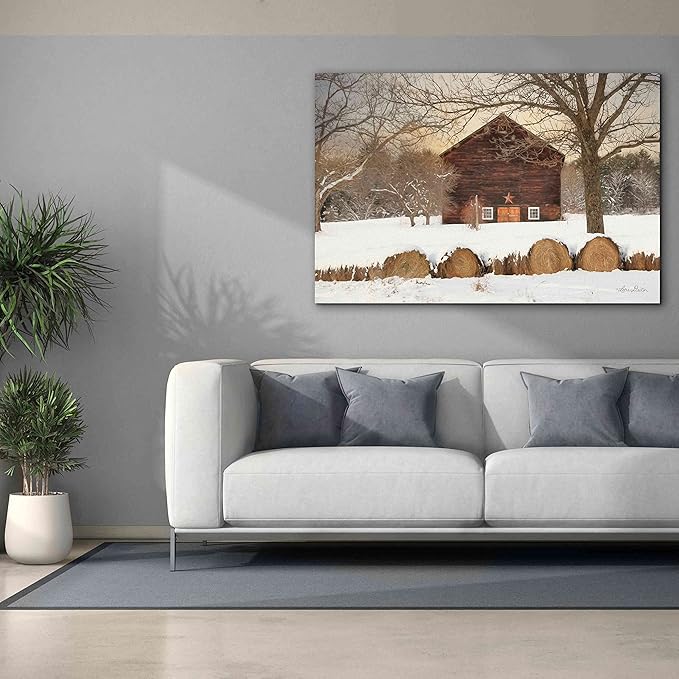 Epic Graffiti 'Snowy Vermont Barn' by Lori Deiter, Canvas Wall Art, 60"x40"