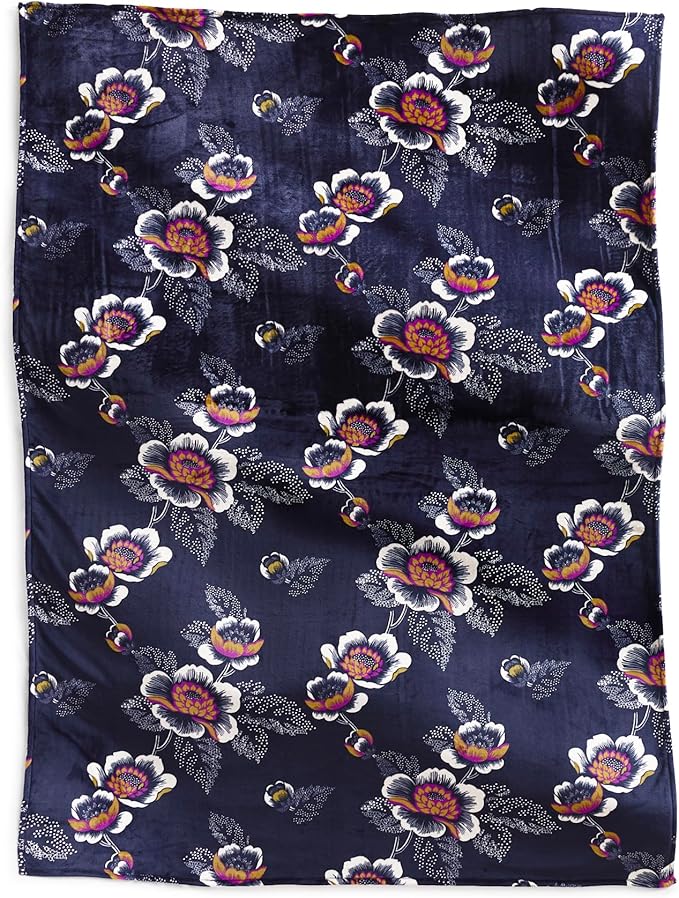 Vera Bradley Women's Fleece Oversized Throw Blanket, Seurat Floral