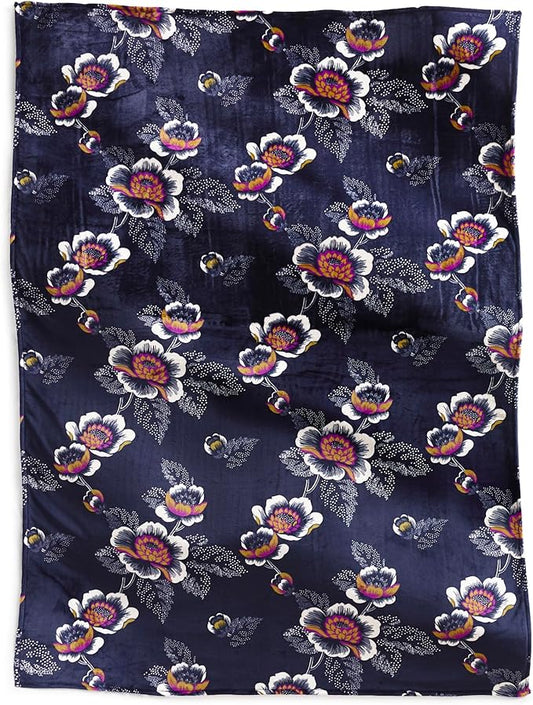 Vera Bradley Women's Fleece Oversized Throw Blanket, Seurat Floral
