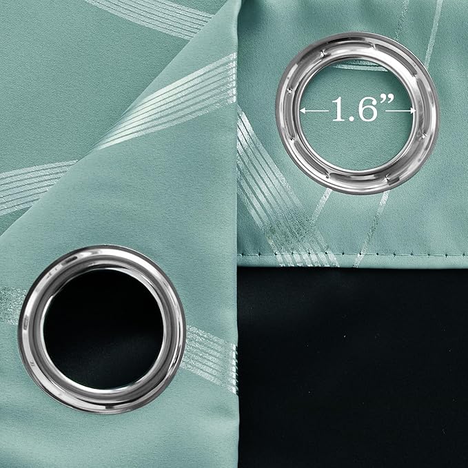 NICETOWN 100% Blackout Aqua Blue Curtain Panels 72 inches 2 Pieces, 52 inches Wide Light Reducing Thermal Insulated Solid Grommet Window Treatments/Drapes for Living Room/Nursery/Kids Room