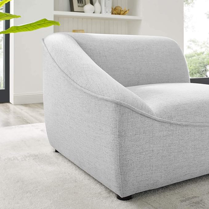 Modway Comprise Fabric Upholstered Sectional, Left-Arm Chair, Light Gray
