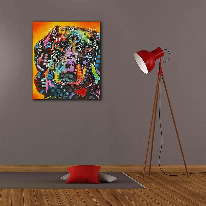 Epic Graffiti 'Brilliant Dachshund' by Dean Russo, Canvas Wall Art, 26"x30"